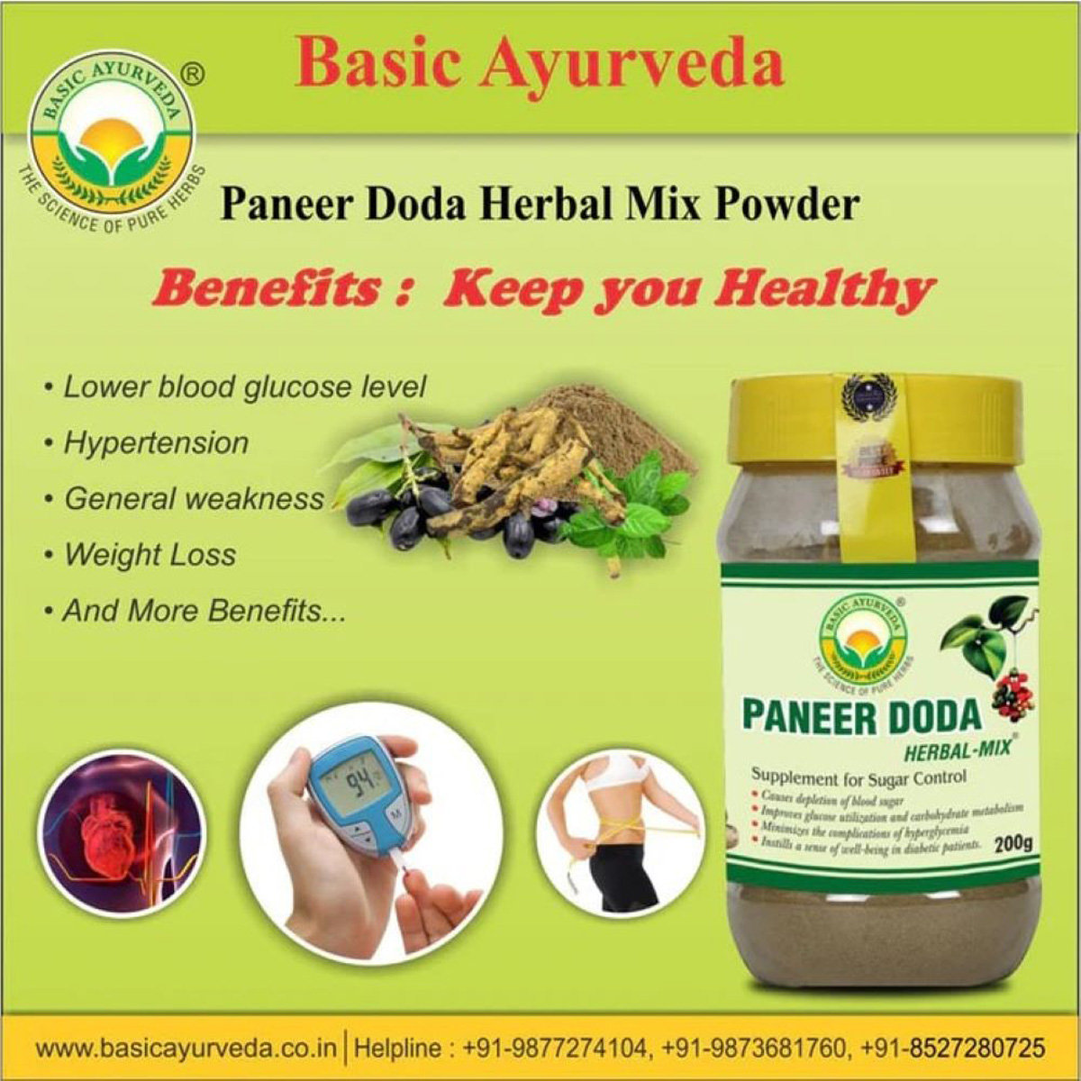 Basic Ayurveda Paneer Doda Herbal Mix Powder, 200 gm, Pack of 1 Basic Ayurveda Paneer Doda Herbal Mix Powder, 200 gm, Pack of 1