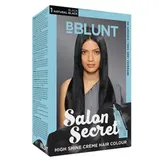 BBLUNT Salon Secret High Shine Creme Hair Colour , Black Natural Black 1, 100 gm with Shine Tonic, 8 ml, Pack of 1