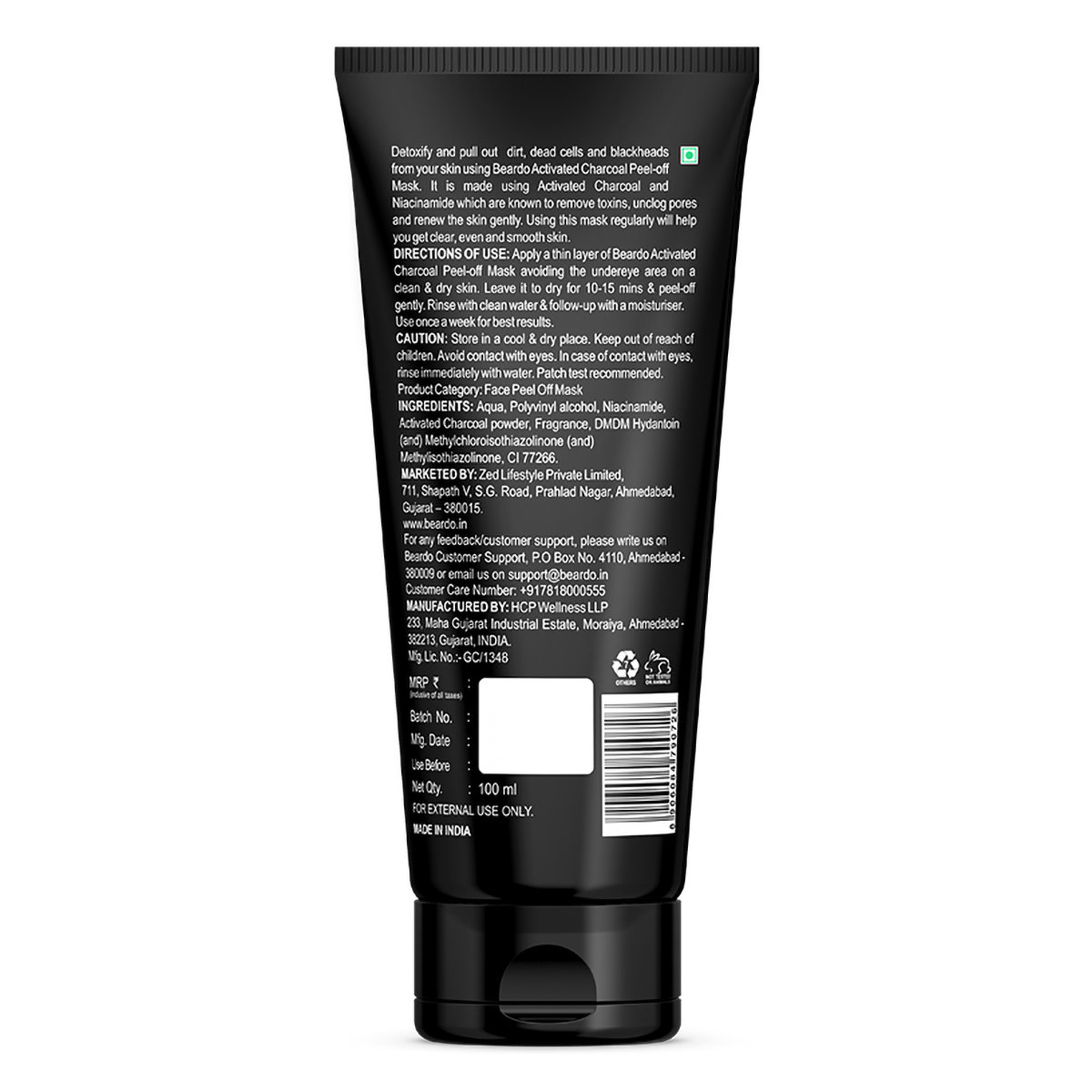 Beardo Activated Charcoal Peel Off Mask 100 ml | Activated Charcoal & Niacinamide | Provides Deep Cleansing | Helps In Pore Tightening | Eliminated Dirt & Oil | For Men, Pack of 1 Beardo Activated Charcoal Peel Off Mask 100 ml | Activated Charcoal & Niacinamide | Provides Deep Cleansing | Helps In Pore Tightening | Eliminated Dirt & Oil | For Men, Pack of 1