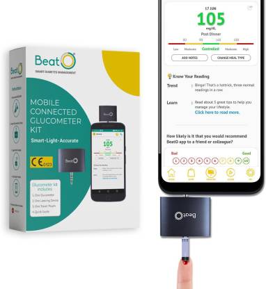 BeatO Smart Glucometer Kit with 20 Strips & 20 Lancets, 1 Count + Free 10-Day Diabetes Care Reversal Program, Pack of 1 BeatO Smart Glucometer Kit with 20 Strips & 20 Lancets, 1 Count + Free 10-Day Diabetes Care Reversal Program, Pack of 1