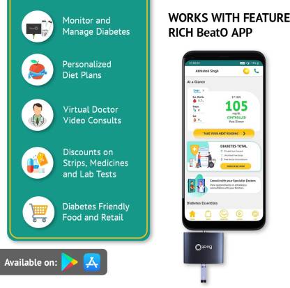 BeatO Smart Glucometer Kit with 20 Strips & 20 Lancets, 1 Count + Free 10-Day Diabetes Care Reversal Program, Pack of 1 BeatO Smart Glucometer Kit with 20 Strips & 20 Lancets, 1 Count + Free 10-Day Diabetes Care Reversal Program, Pack of 1