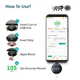BeatO Curv Smartphone Connected Glucometer Kit with 25 Strips &amp; 25 Lancets (Type-C USB), 1 Count + Free 10-Day Diabetes Care Reversal Program, Pack of 1