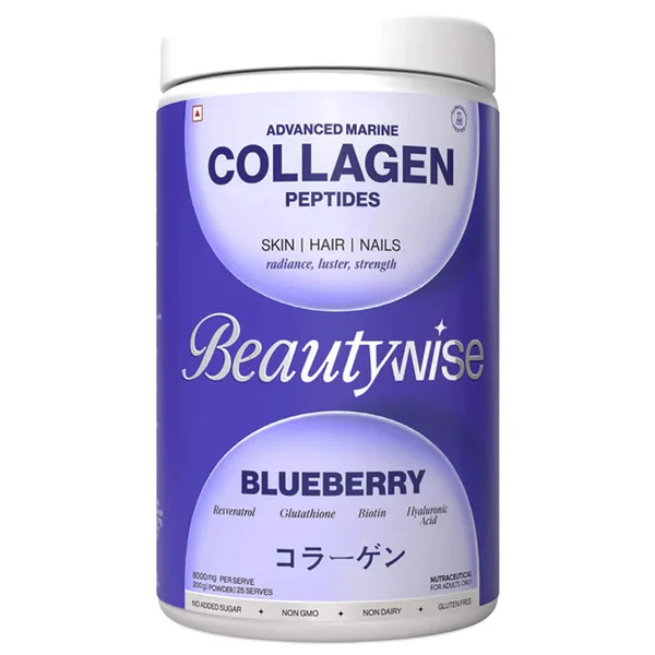 Beautywise Advanced Marine Blueberry Collagen Peptides, 200 gm, Pack of 1