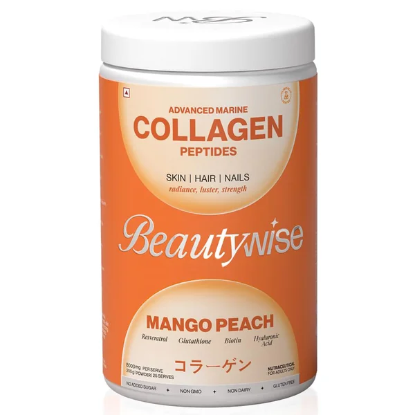 Beautywise Advanced Marine Mango Peach Collagen Peptides Powder, 200 gm, Pack of 1