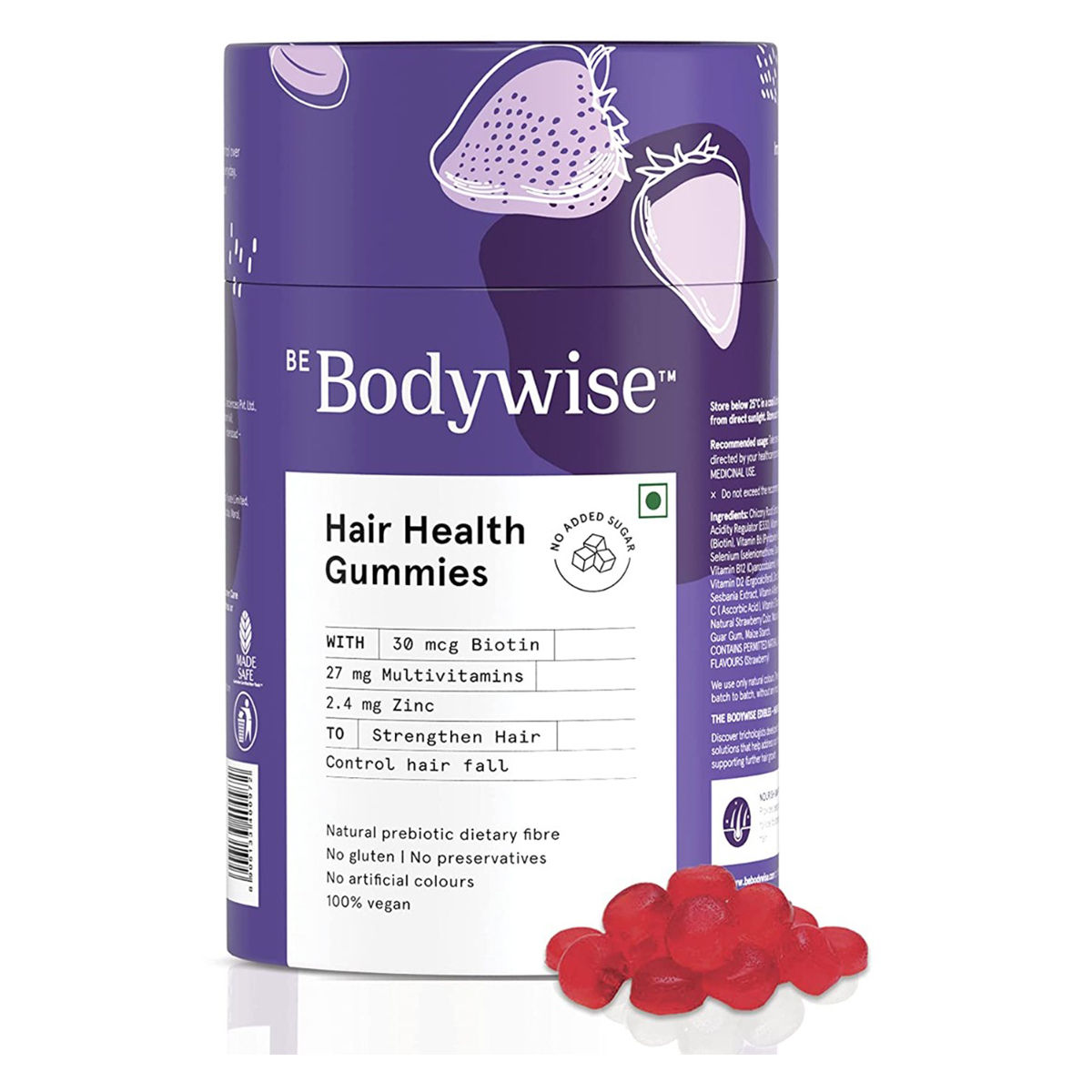 Be Bodywise Hair Health Gummies, 30 Count, Pack of 1 