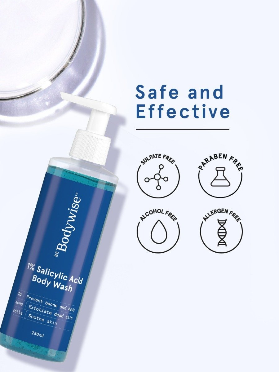 Be Bodywise 1% Salicylic Acid Body Wash 250 ml | 1% Salicylic Acid | Prevent Body Acne | Exfoliates Dead Skin | For All Skin Type, Pack of 1 Be Bodywise 1% Salicylic Acid Body Wash 250 ml | 1% Salicylic Acid | Prevent Body Acne | Exfoliates Dead Skin | For All Skin Type, Pack of 1
