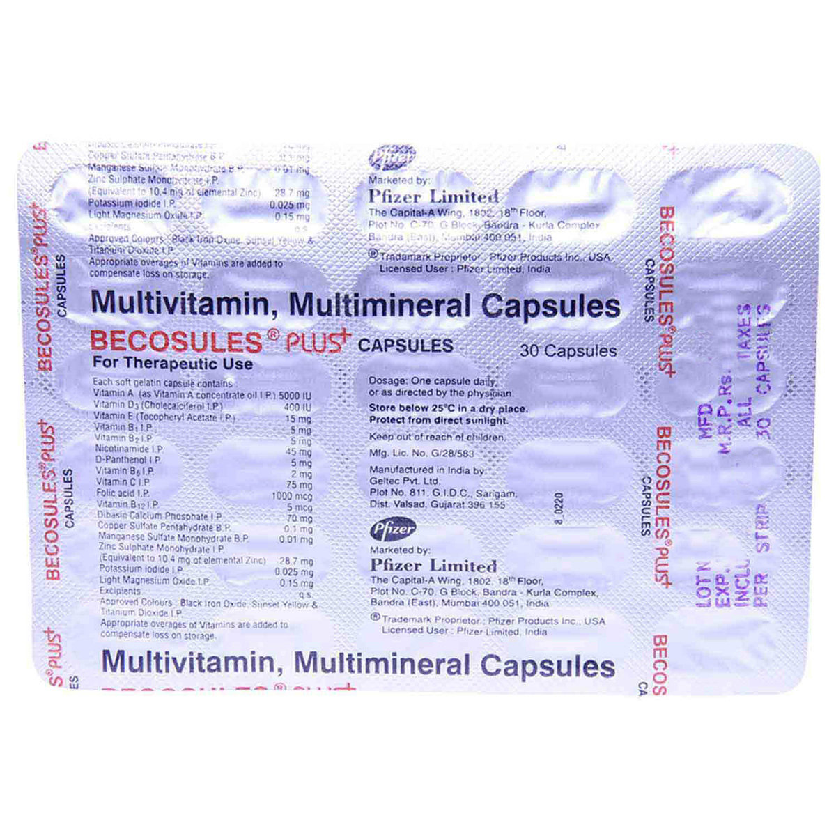 Becosules Plus Capsule 30's, Pack of 30 Becosules Plus Capsule 30's, Pack of 30