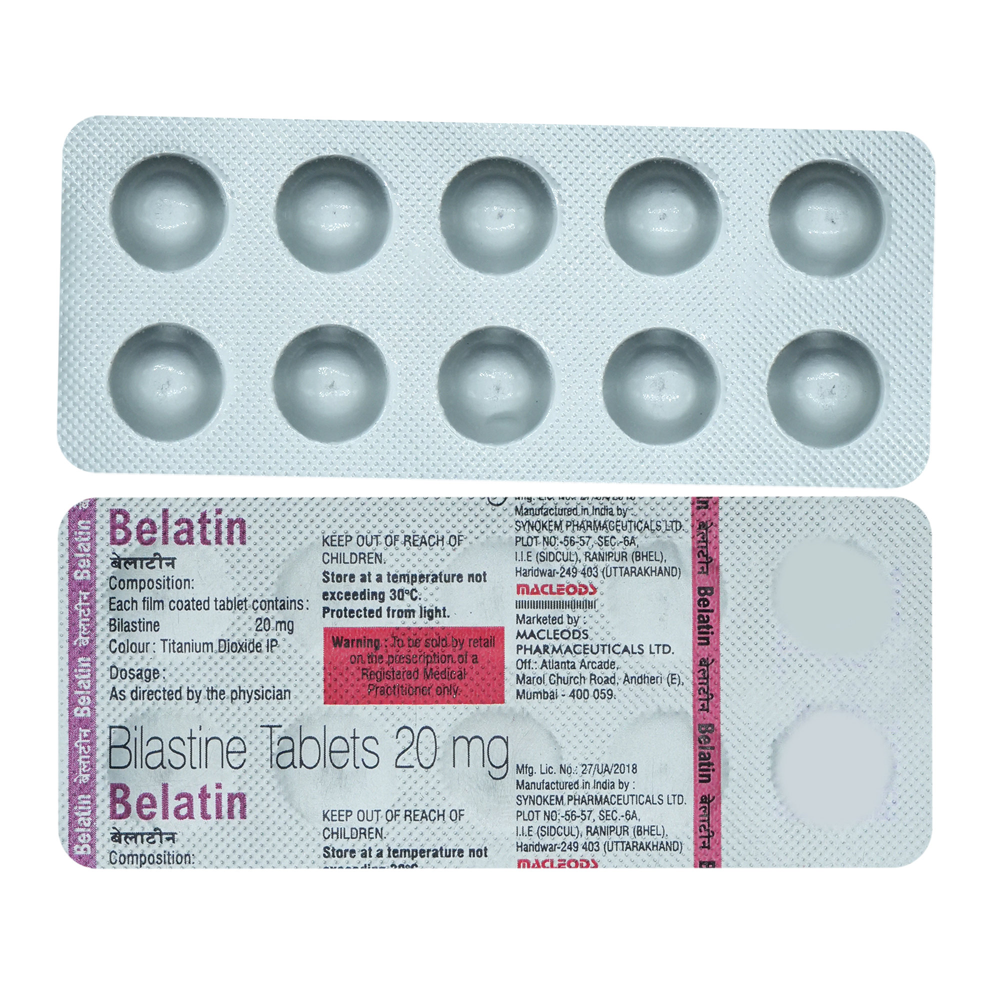 Belatin 20Mg Tablet 10'S, Pack of 10 TabletS Belatin 20Mg Tablet 10'S, Pack of 10 TabletS