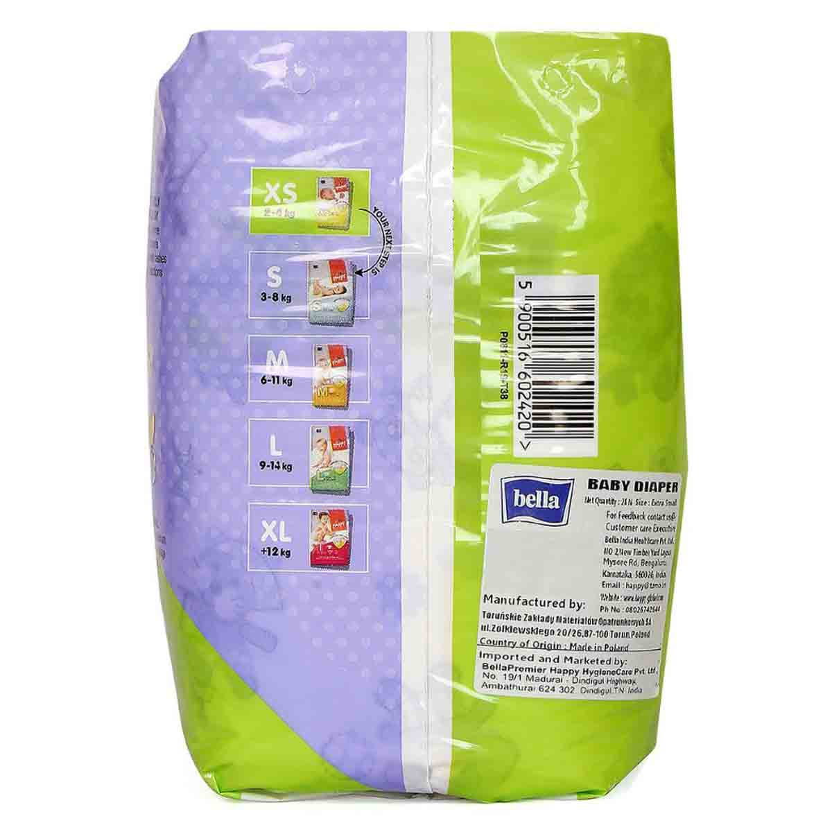 Bella Baby Happy Diapers XS, 24 Count, Pack of 1 Bella Baby Happy Diapers XS, 24 Count, Pack of 1