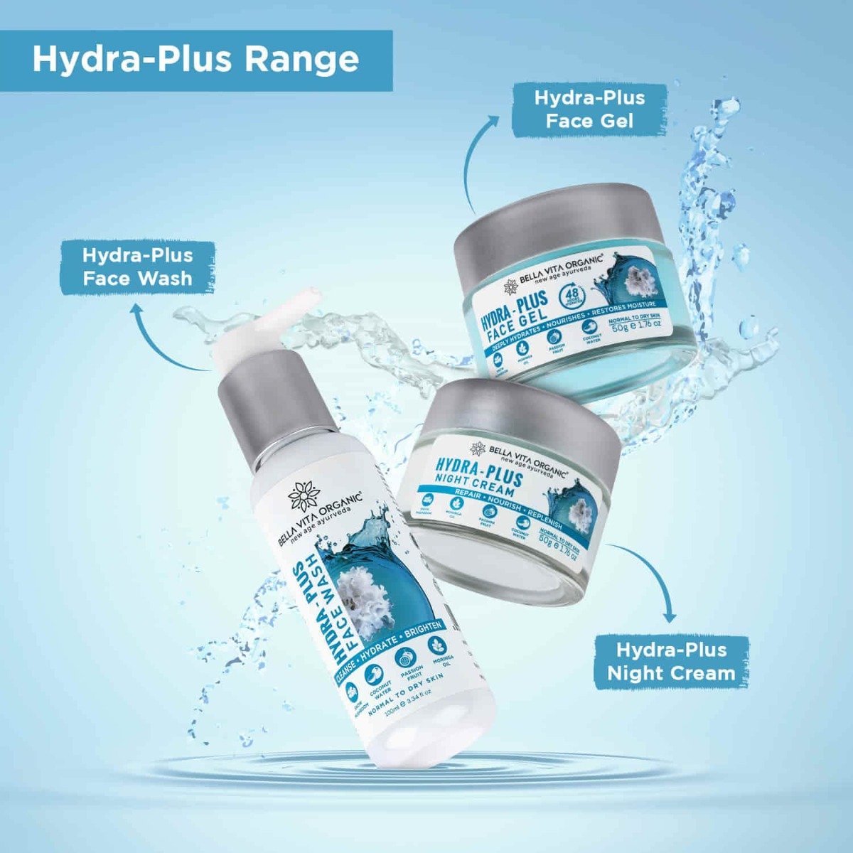 Bella Vita Organic Hydra-Plus Face Wash 100 ml | Snow Mushroom, Moringa Oil, Passion Fruit & Coconut Water | Deep Cleansing | Provides Hydration to Skin | Nourishes & Brightens Skin | For Men & Women | For Normal To Dry Skin, Pack of 1 Bella Vita Organic Hydra-Plus Face Wash 100 ml | Snow Mushroom, Moringa Oil, Passion Fruit & Coconut Water | Deep Cleansing | Provides Hydration to Skin | Nourishes & Brightens Skin | For Men & Women | For Normal To Dry Skin, Pack of 1