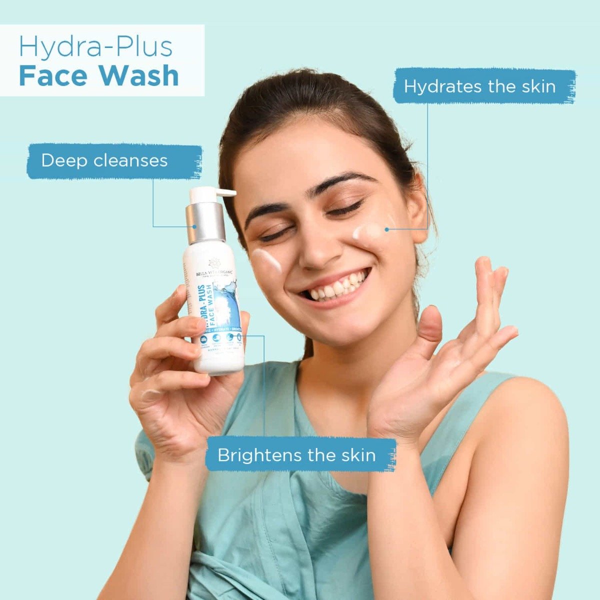 Bella Vita Organic Hydra-Plus Face Wash 100 ml | Snow Mushroom, Moringa Oil, Passion Fruit & Coconut Water | Deep Cleansing | Provides Hydration to Skin | Nourishes & Brightens Skin | For Men & Women | For Normal To Dry Skin, Pack of 1 Bella Vita Organic Hydra-Plus Face Wash 100 ml | Snow Mushroom, Moringa Oil, Passion Fruit & Coconut Water | Deep Cleansing | Provides Hydration to Skin | Nourishes & Brightens Skin | For Men & Women | For Normal To Dry Skin, Pack of 1