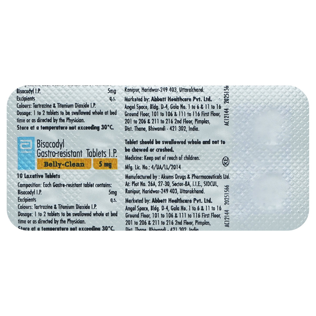 Belly-Clean Tablet 10's, Pack of 10 TABLETS Belly-Clean Tablet 10's, Pack of 10 TABLETS