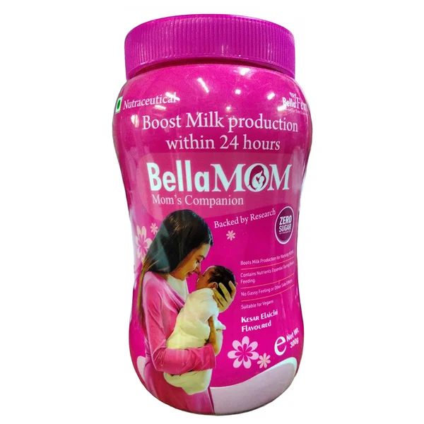 Bella Mom Kesar Elaichi Flavour Powder, 300 gm Jar