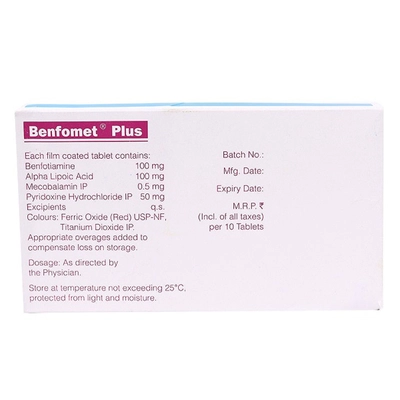 Benfomet Plus Tablet 10's, Pack of 10 TABLETS