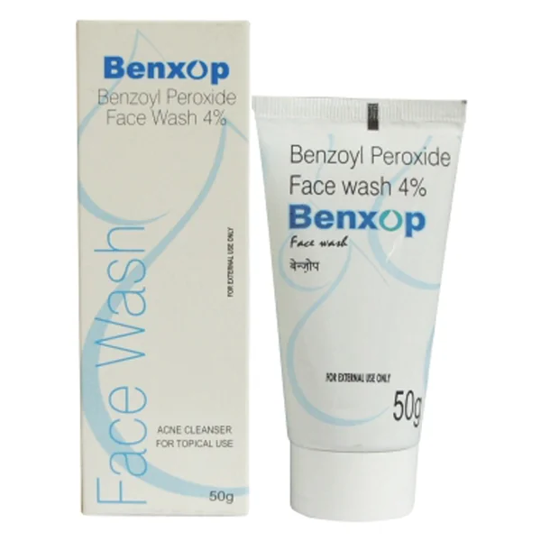 Benxop Face Wash 50 gm | Benzoyl Peroxide | Acne Cleanser | Fight Acne, Pack of 1