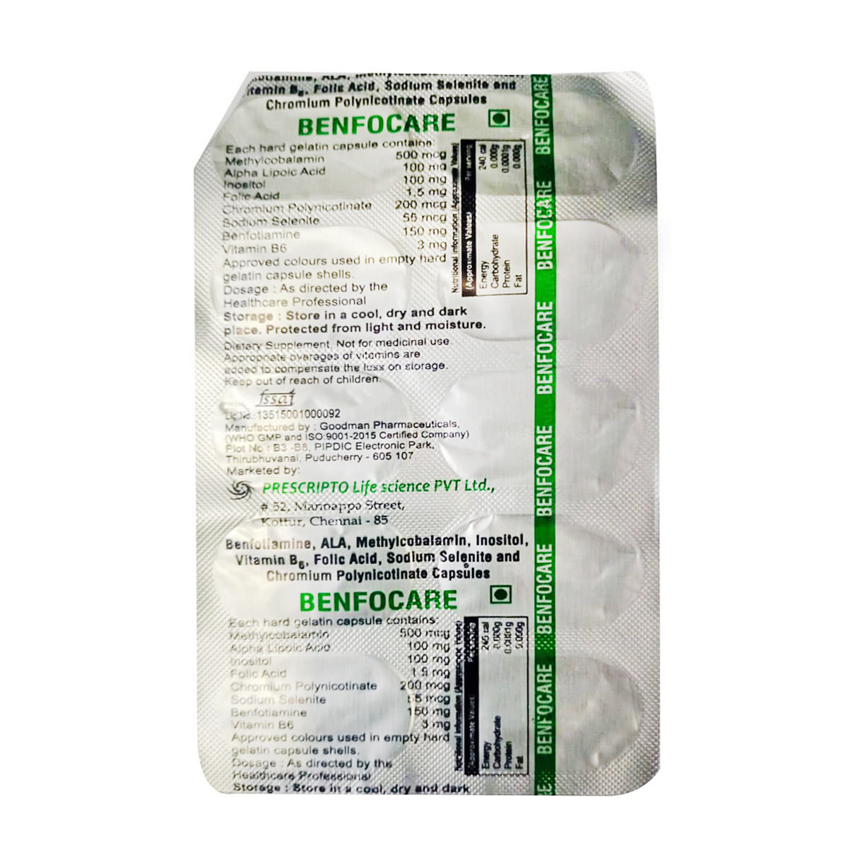 Benfocare Capsule 10's, Pack of 10 CAPSULES Benfocare Capsule 10's, Pack of 10 CAPSULES