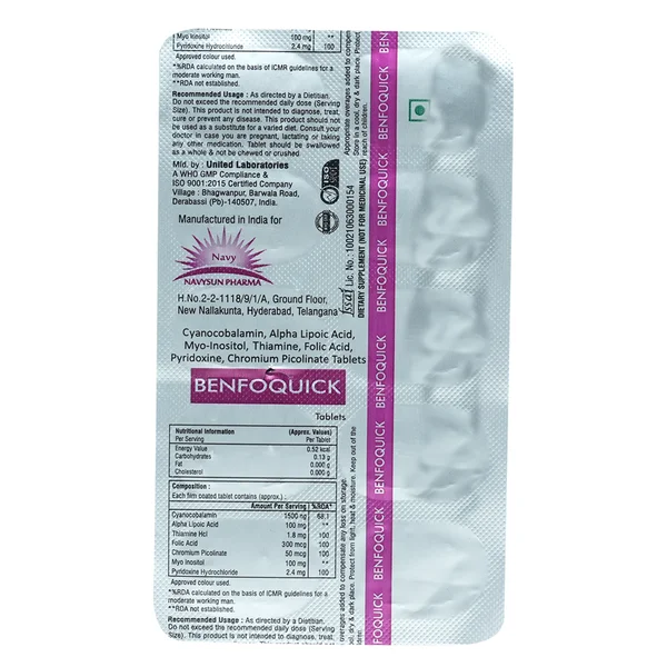 Benfoquick Tab 10'S, Pack of 10