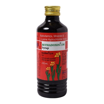 Bethadoxin 12 M Syrup 220 ml, Pack of 1 Syrup