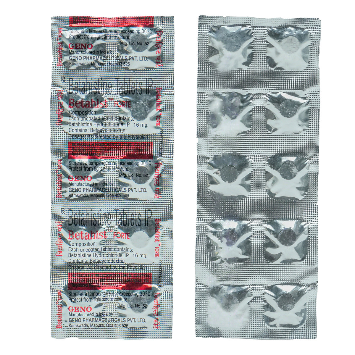 Betahist Fort Tablet 10's, Pack of 10 TabletS Betahist Fort Tablet 10's, Pack of 10 TabletS