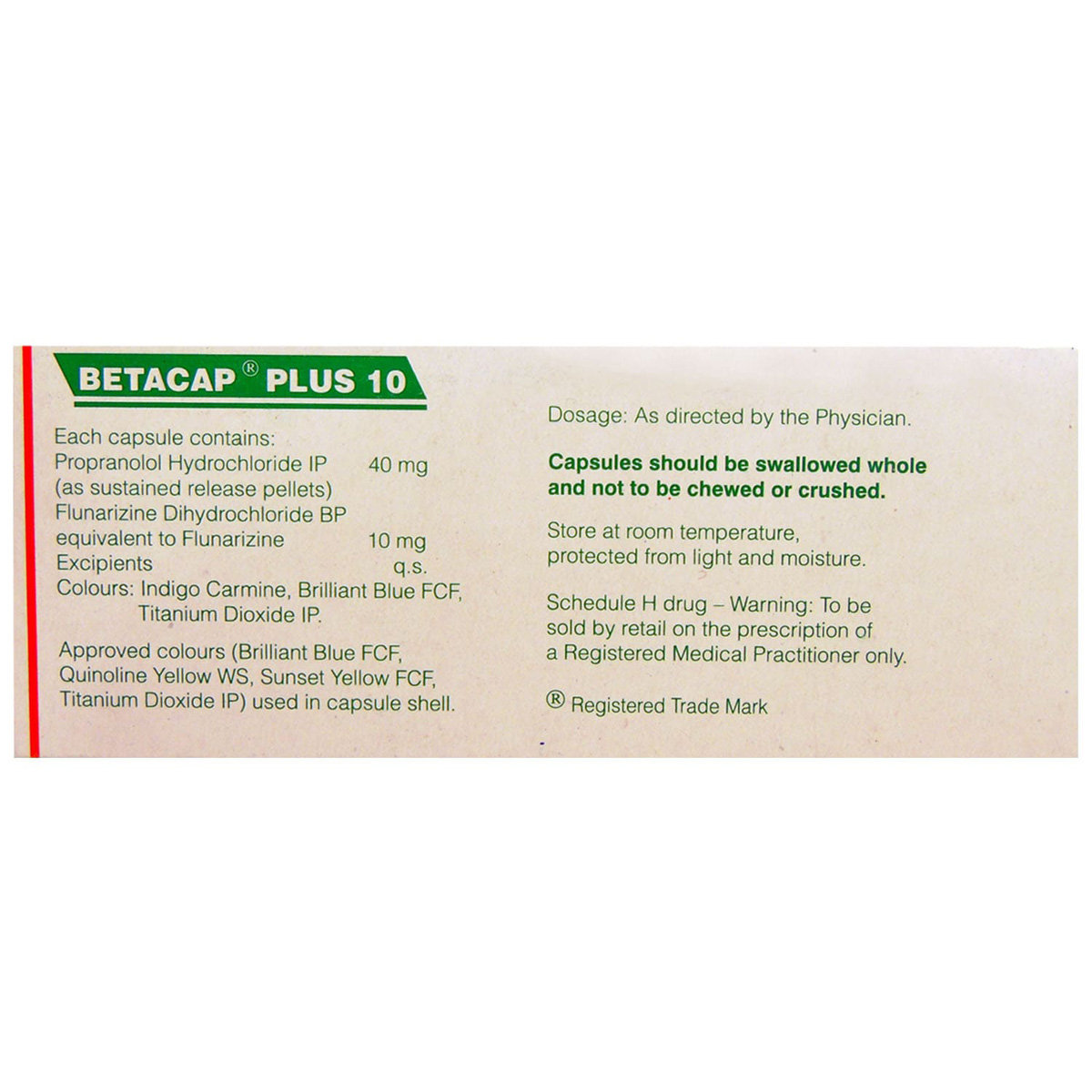 Betacap Plus 10 Capsule 10's, Pack of 10 Betacap Plus 10 Capsule 10's, Pack of 10