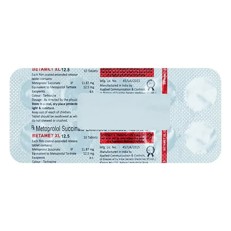 Betamet XL 12.5 mg Tablet 10's