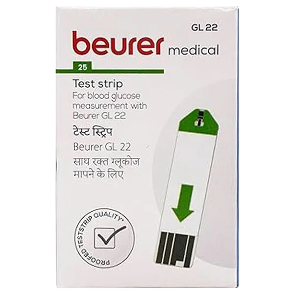 Beurer Medical Blood Glucose Test Strip GL-22, 25 Count, Pack of 1