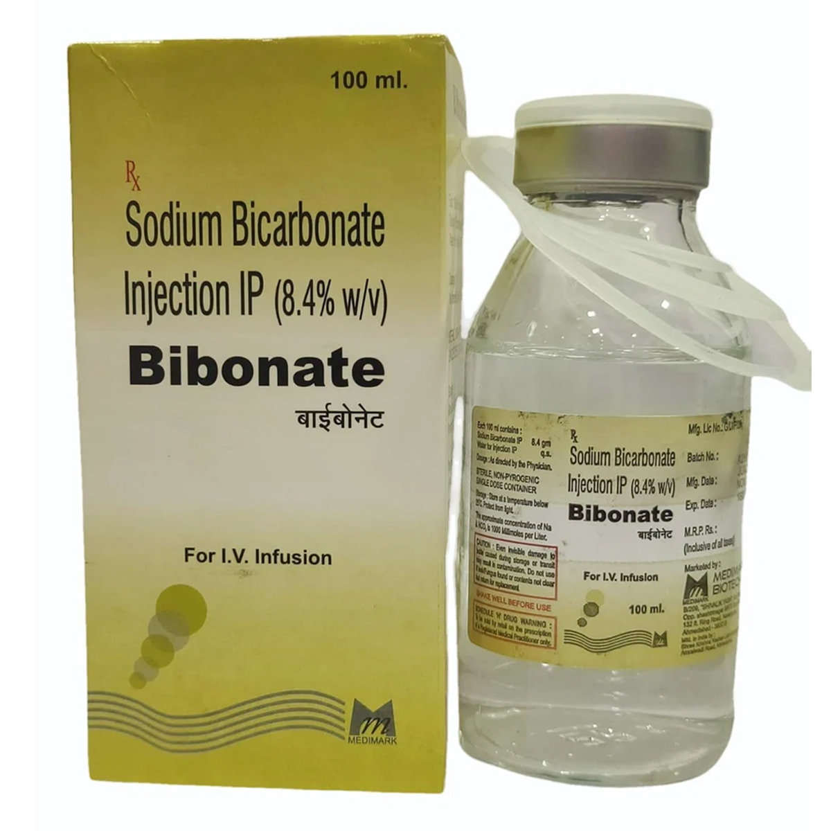 Bibonate 8.4%W/V Inj 100Ml, Pack of 1 Bibonate 8.4%W/V Inj 100Ml, Pack of 1