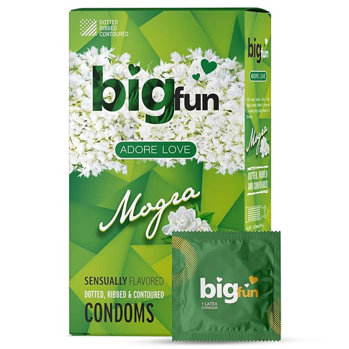 Bigfun Mogra Flavour Condoms, 3 Count, Pack of 1 Bigfun Mogra Flavour Condoms, 3 Count, Pack of 1