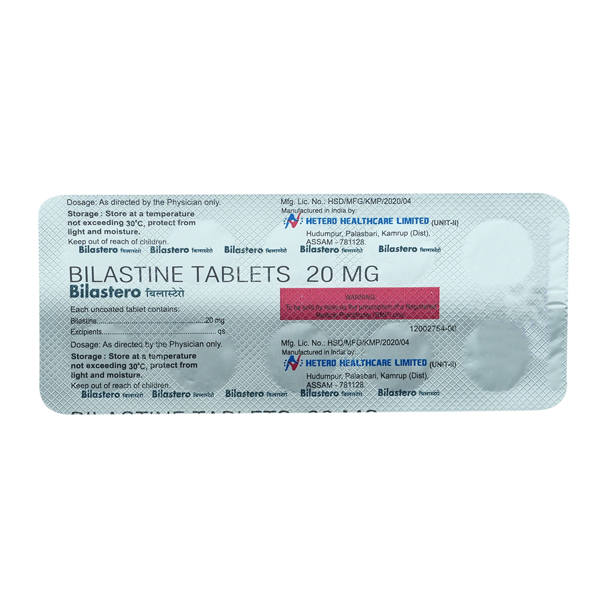 Buy Bilastero 20Mg Tablet 10'S Online