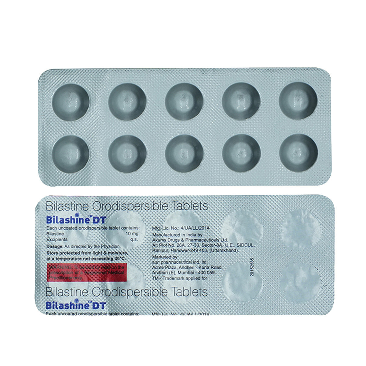 Bilashine DT 10 Tablet 10's, Pack of 10 TABLETS Bilashine DT 10 Tablet 10's, Pack of 10 TABLETS