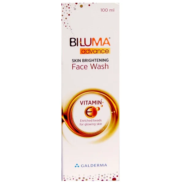 Biluma Advance Skin Brightening Face Wash 100 ml | Vitamin E, Aloe Vera &amp; Panthenol | For Glowing Skin | Provides Soothing Hydration, Pack of 1