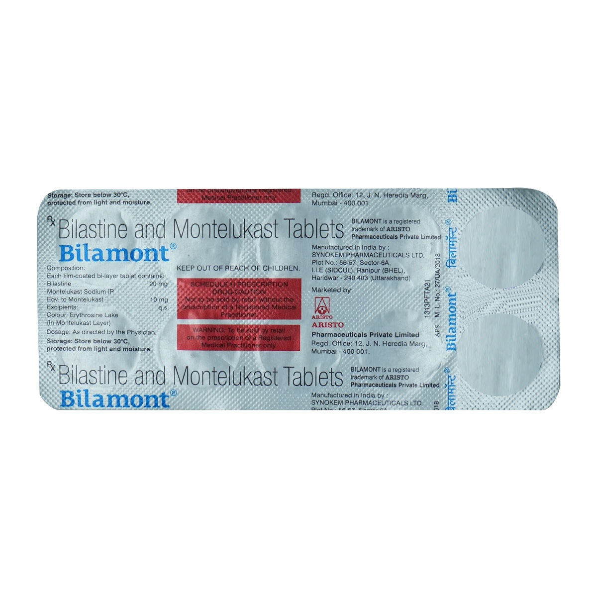Bilamont 20/10 Tab 10'S, Pack of 10 TABLETS
