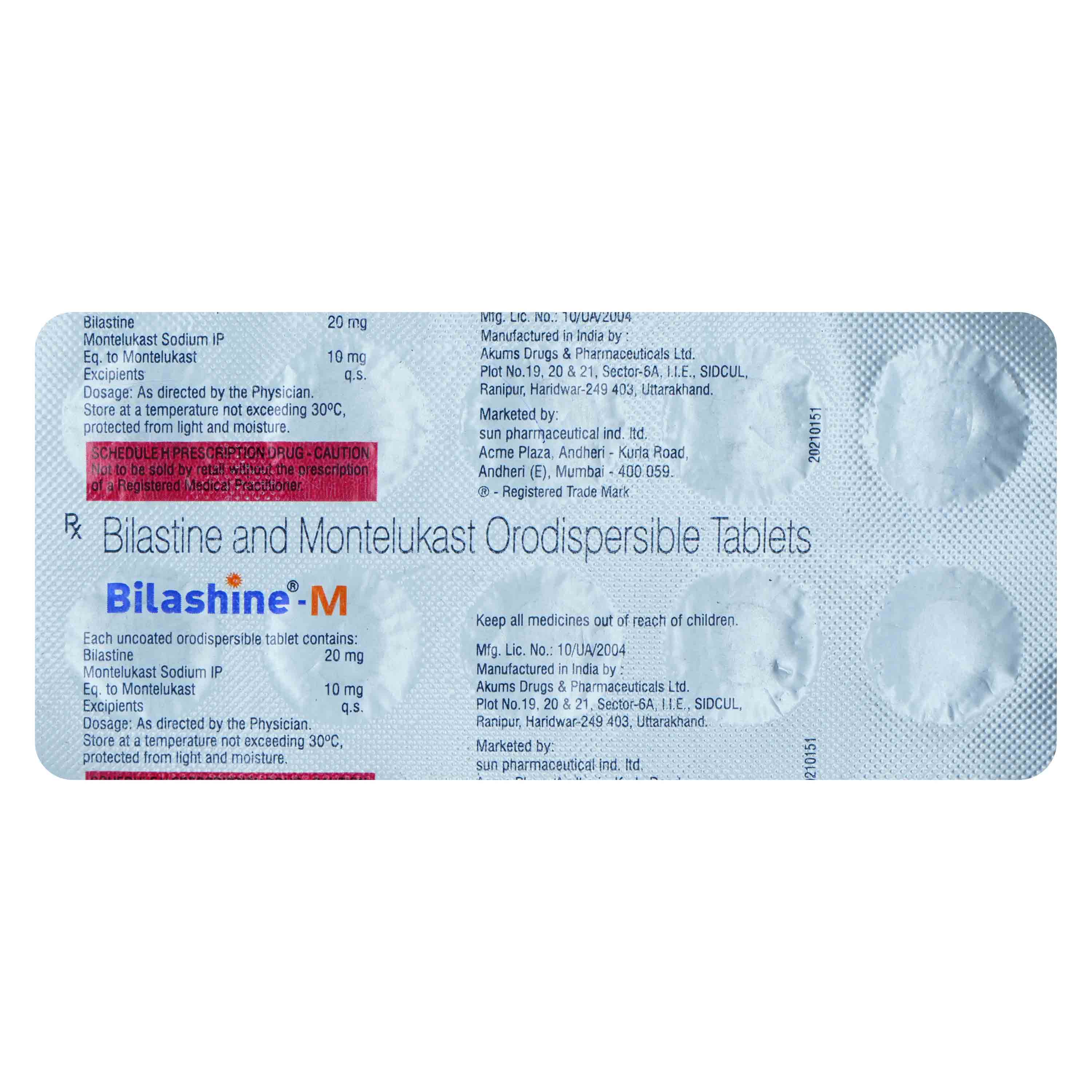 Bilashine-M Tablet 10's, Pack of 10 TabletS Bilashine-M Tablet 10's, Pack of 10 TabletS