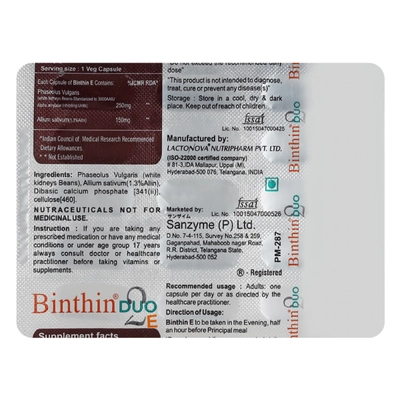 Binthin Duo M&amp;E, 30 Capsules, Pack of 1