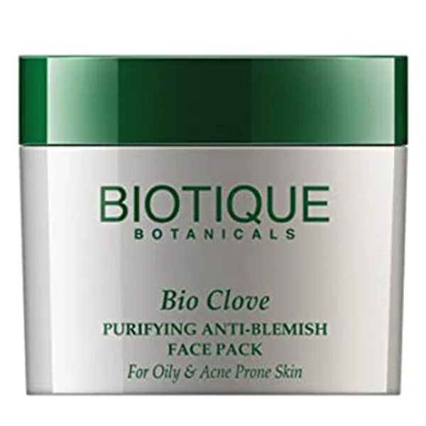 Biotique Bio Clove Purifying Anti-Blemish Face Pack 75 gm | Clove Oil | Reduces Acne &amp; Blemishes | Controls Excess Oil | Give Vibrant &amp; Smooth Skin | For Oily &amp; Acne Prone Skin, Pack of 1