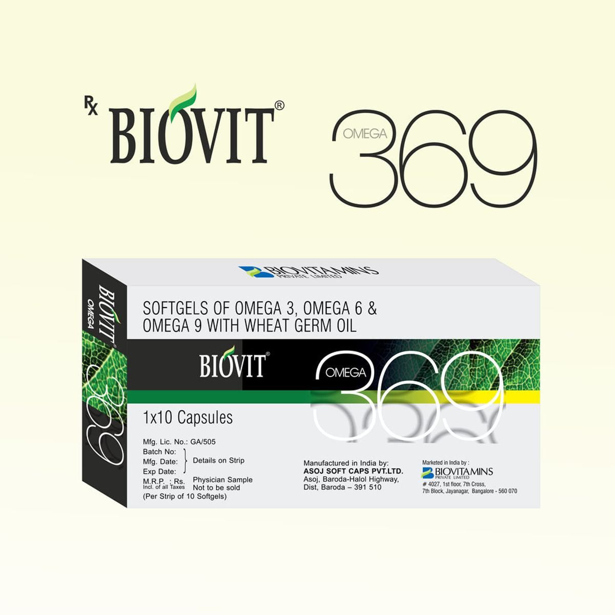 Biovit Omega 369, 10 Capsules Price, Uses, Side Effects, Composition ...