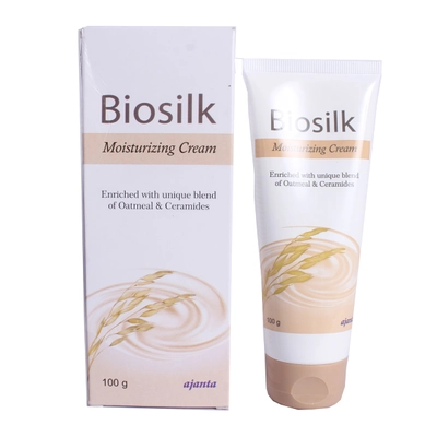 Biosilk Moisturizing Cream 100 gm | Blend Of Oatmeal &amp; Ceramides | Provides Nourishment | For Soft &amp; Hydrated Skin, Pack of 1