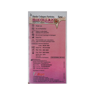 Biocollaz Sterile Collagen Particles 5 ml, Pack of 1 INJECTION