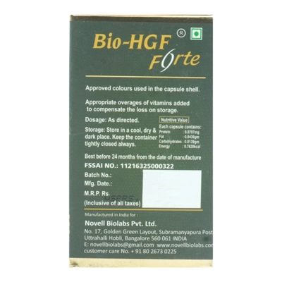 Bio-HGF Forte Capsule 30's, Pack of 1