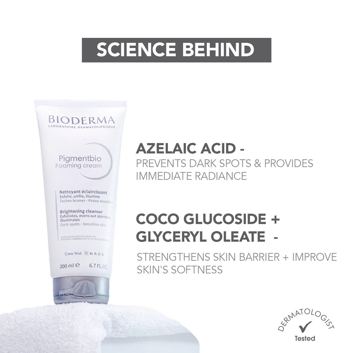 Bioderma Pigmentbio Foaming Cream 200 ml | Azelaic Acid, Coco Glucosides, Glycerin Oleate | Brightening, Exfoliating Cleanser | Evens Out Skin | Reduces Dark Spots | For Sensitive Skin, Pack of 1 Bioderma Pigmentbio Foaming Cream 200 ml | Azelaic Acid, Coco Glucosides, Glycerin Oleate | Brightening, Exfoliating Cleanser | Evens Out Skin | Reduces Dark Spots | For Sensitive Skin, Pack of 1