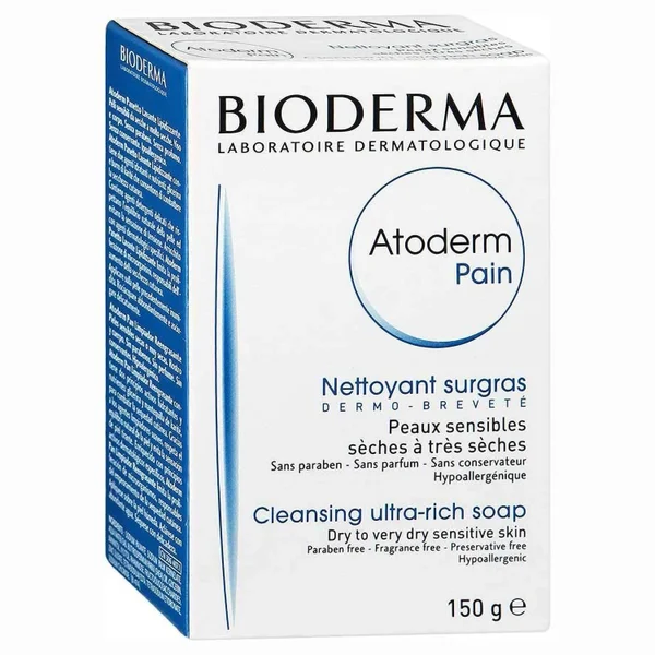 Bioderma Atoderm Pain Cleansing Ultra Rich Soap 150 gm | Niacinamide, Zinc Sulphate, Copper Sulphate | Gentle Cleansing | For Dry To Very Dry Sensitive Skin