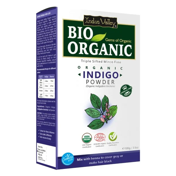 Indus Valley Bio Organic Indigo Leaf Powder, 100 gm, Pack of 1