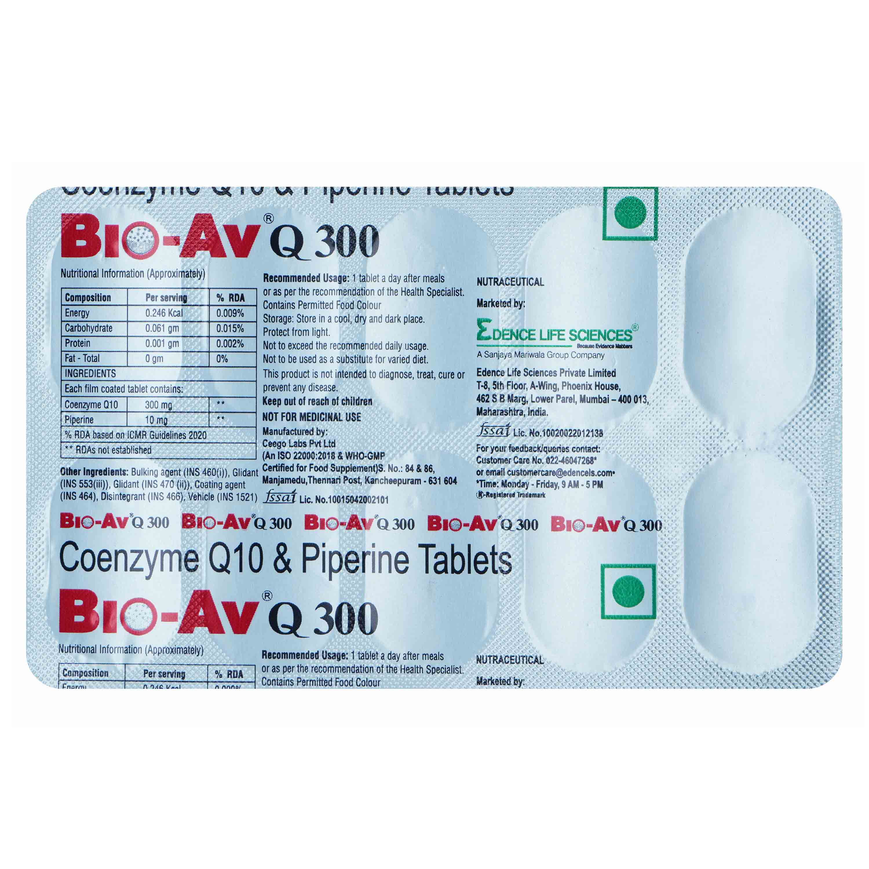 Buy Bio-AV Q 300 Tablet 10's Online