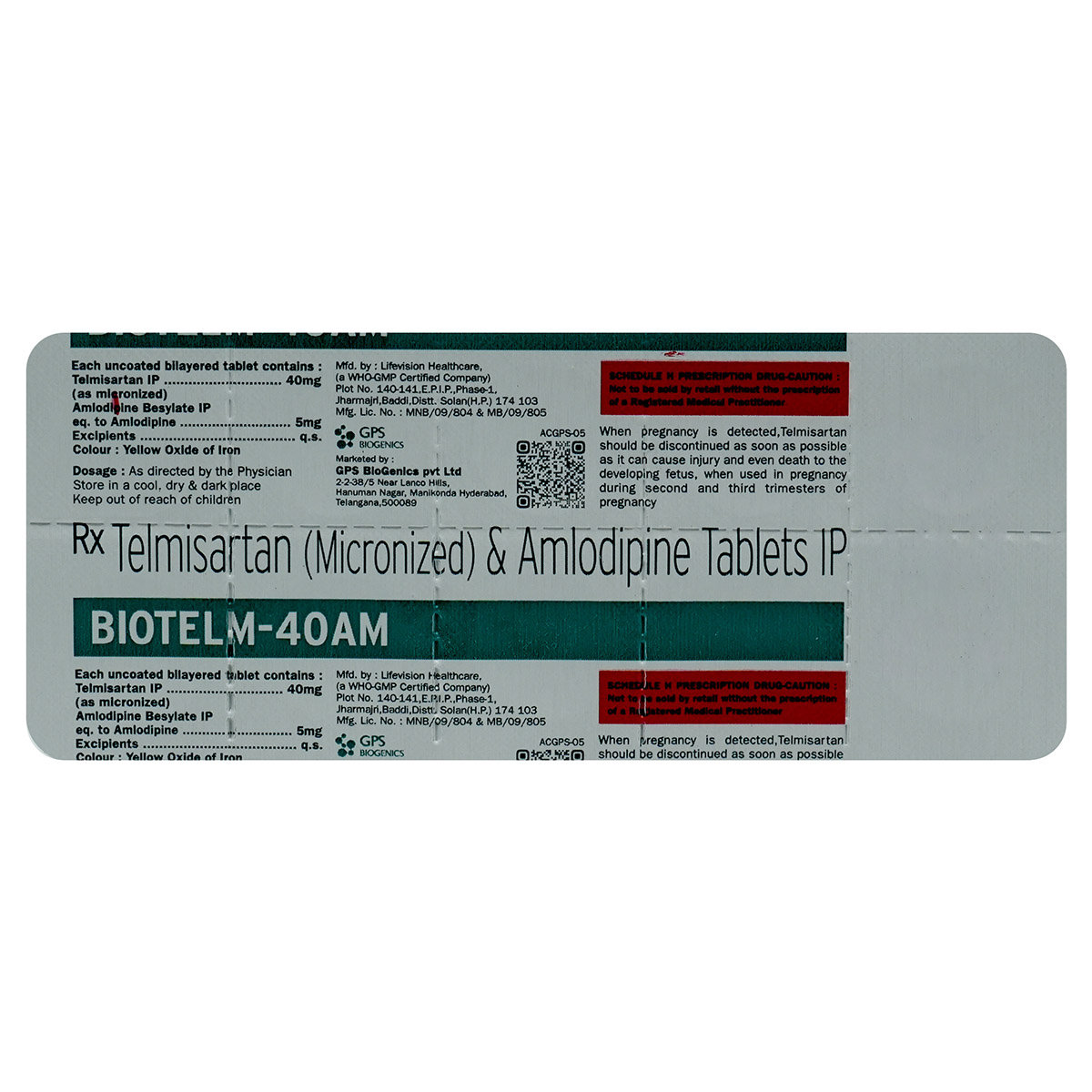 Biotelm-40 AM Tablet 10's, Pack of 10 TABLETS Biotelm-40 AM Tablet 10's, Pack of 10 TABLETS