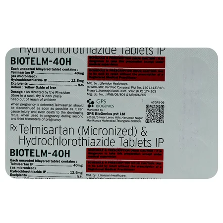 Biotelm-40 H Tablet 15's