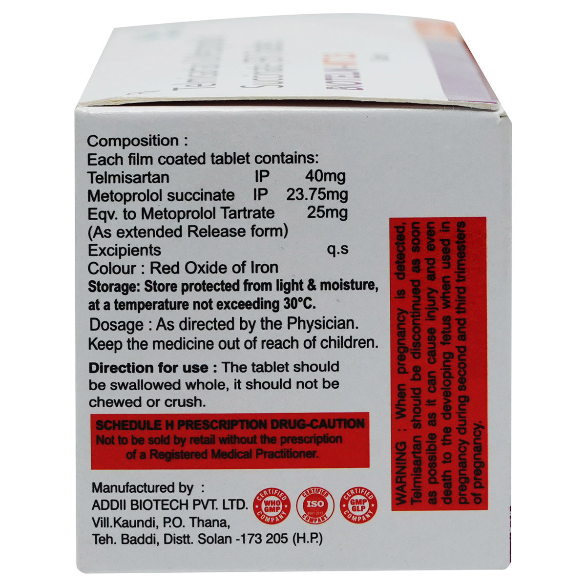 Biotelm-MT 25 Tablet 10's, Pack of 10 TABLETS Biotelm-MT 25 Tablet 10's, Pack of 10 TABLETS