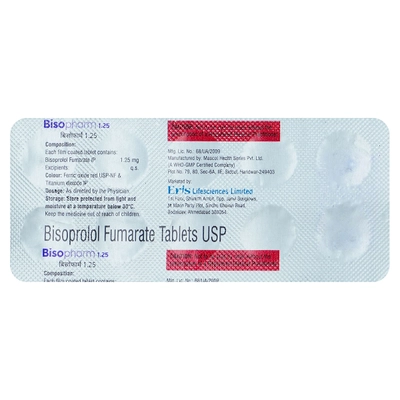 Bisopharm 1.25 Tablet 10's, Pack of 10 TabletS