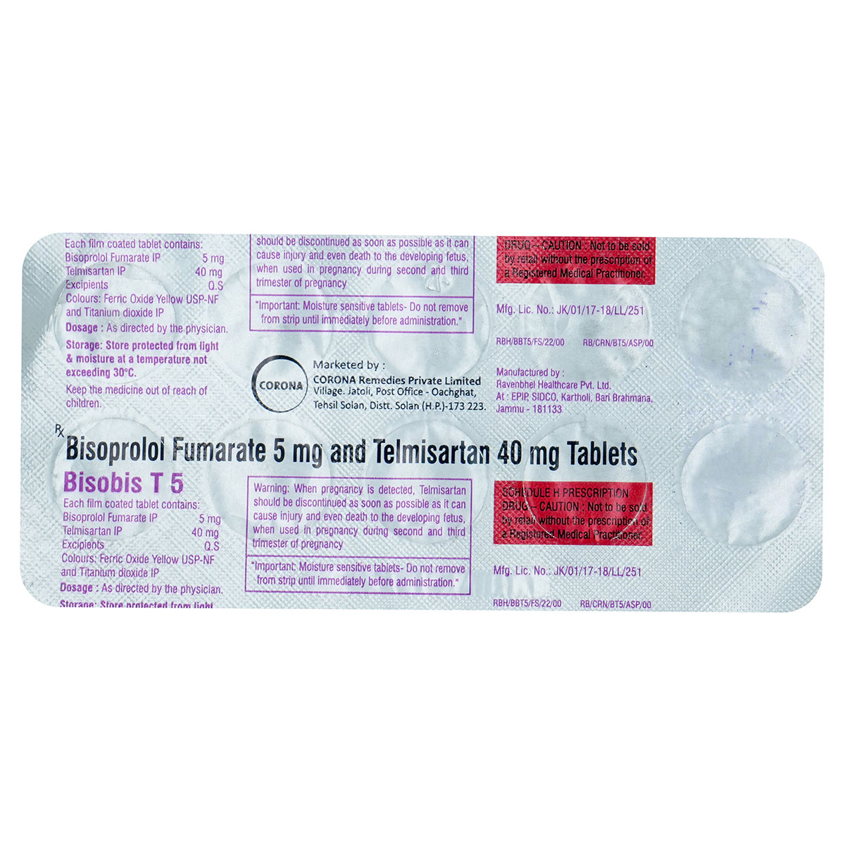 Bisobis T 5 Tablet 10's, Pack of 10 TabletS Bisobis T 5 Tablet 10's, Pack of 10 TabletS