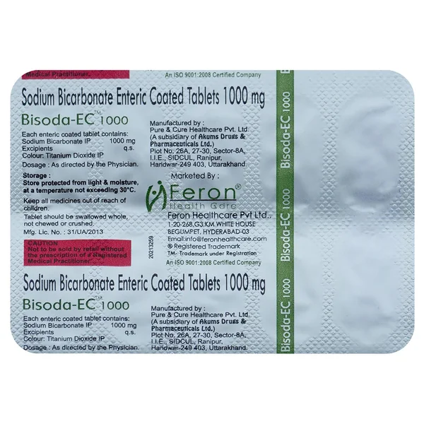 Bisoda-Ec 1000 Tablet 10's, Pack of 10 TABLETS