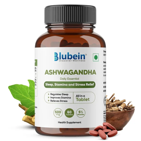 Bluebein Ashwagandha 500mg, 60 Tablets, Pack of 1